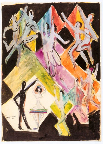 Design for the wall-painting Colourful-dance by Ernst Ludwig Kirchner
