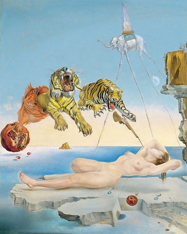 Dream Caused by the Flight of a Bee Around a Pomegranate a Second by Salvador Dali