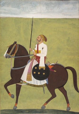 Indian Miniature - Equestrian Portrait of a Nobleman