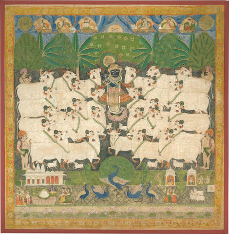 Indian Miniature - Festival of the Cattle - Gopashtami  Pichhavai Paintings