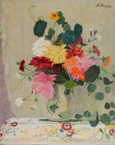 Floral Painting - Bouquet of flowers from the artists garden, made in Avernes