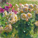 Floral Painting - Carl Moll - Dahlias