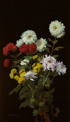 Floral Painting - Dahlias by George Cochran Lambdin
