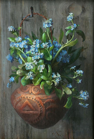 Floral Painting - Forget Me Not by Marie Nyl-Frosch