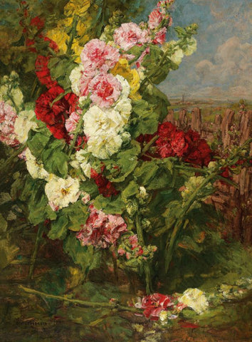 Floral Painting - Georges Jeannin Stockrosen
