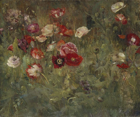 Floral Panting - Maria Oakey Dewing - A bed of poppies