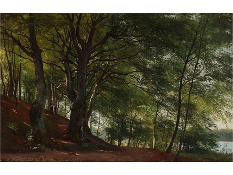 Forest Landscape Forest scene by Carl Frederik Aagaard