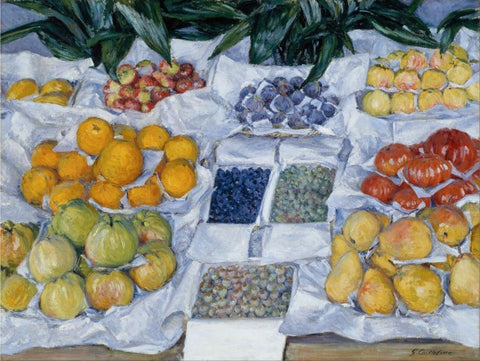 Fruit Displayed on a Stand by Gustave Caillebotte