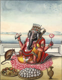 Ganesa seated on a lotus Painting