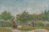 Garden with Courting Couples: Square Saint-Pierre by Vincent Van Gogh