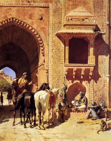 Gate Of The Fortress At Agra India by Edwin Lord Weeks
