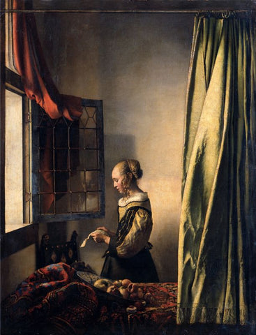 Girl Reading a Letter by an Open Window by Johannes Vermeer