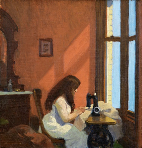 Girl at Sewing Machine by Edward Hopper