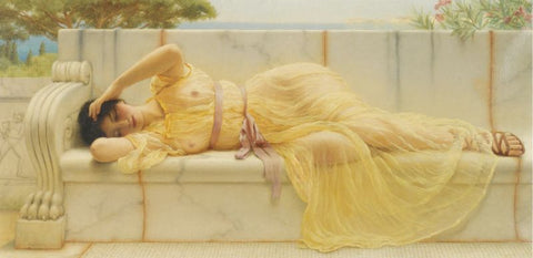 Girl in yellow Drapery by John William Godward