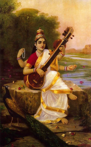 Goddess Saraswati by Raja Ravi Varma