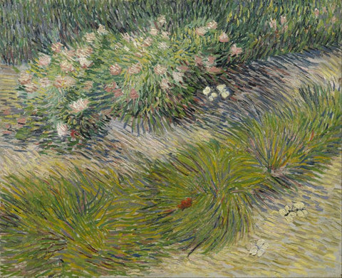 Grass and butterflies by Vincent Van Gogh