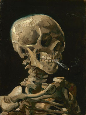 Head of a Skeleton Burning Cigarette by Vincent Van Gogh