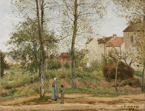 Houses at Bougival (Autumn) by Camille Pissarro