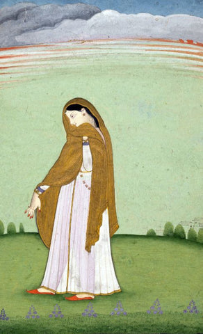 Indian Art Abhisarika Nayika a Heroine Longing for Her Lover