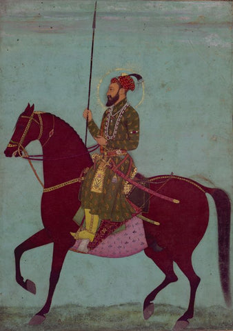 Indian Art Equestrian Portrait of Aurangzeb