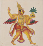 Indian Art Garuda returning with the vase of Amrita