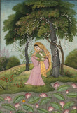 Indian Miniature - Pahari Painting Indian Woman in Love Painting