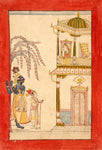Indian Miniature - Pahari Paintings - Krishna Serenading Radha