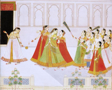Indian Paintings Jaipur Paintings New entrant to a princes harem