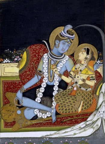 Indian Paintings Jaipur Paintings Siva and Parvati seated on a terrace