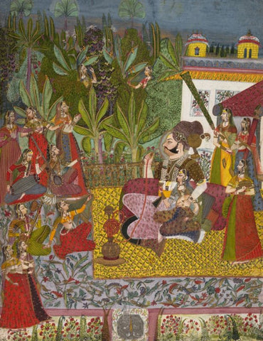 Indian Paintings Mewar Paintings Maharaja Bijay Singh in His Harem