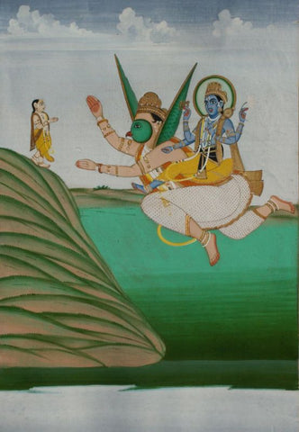 Indian Paintings Mewar Paintings Vishnu on Garuda