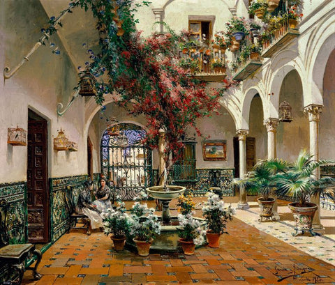 Inside Courtyard, Seville by Manuel García y Rodríguez