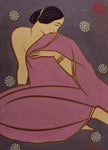 Lady in a Pink Sari by Jamini Roy