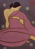 Lady in a Pink Sari by Jamini Roy