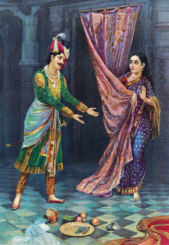 Keechaka and Sairandhri by Raja Ravi Varma