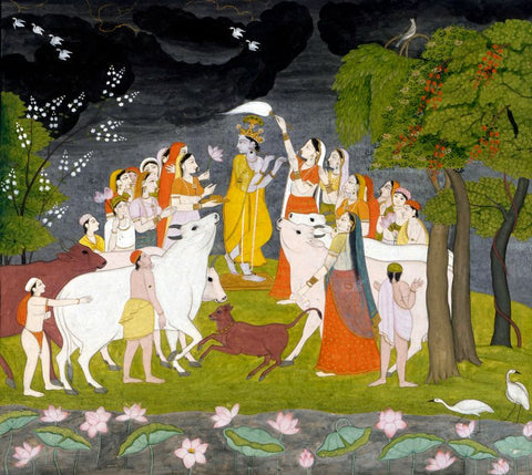 Krishna with flute Painting