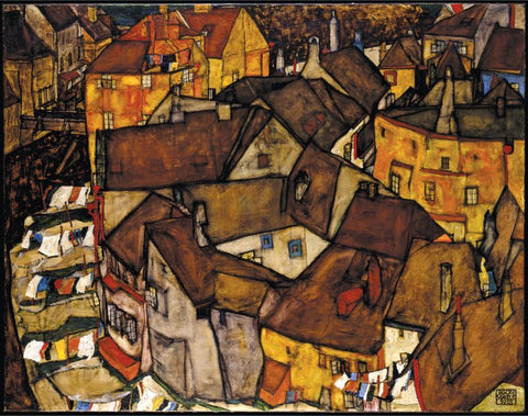 Krumau - Crescent of Houses (The Small City V) by Egon Schiele