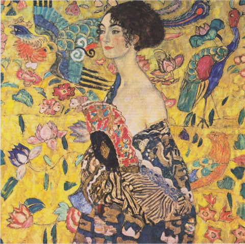 Lady With A Fan - (Dame Mit Fächer) by Gustav Klimt