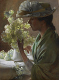 Lady with a Bouquet (Snowballs) by Charles Courtney Curran