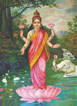 Set Of Goddess Saraswati, Lord Ganesha Goddess Lakshmi Canvas Painting by Raja Ravi Varma