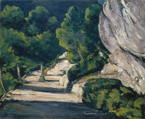 Landscape. Road with Trees in Rocky Mountains by Paul Cezanne