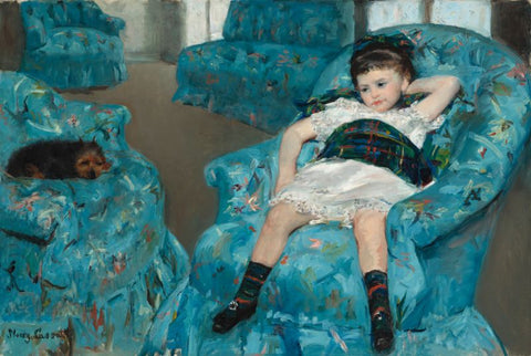 Little Girl in a Blue Armchair by Mary Cassatt