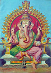 Set Of Goddess Saraswati, Lord Ganesha Goddess Lakshmi Canvas Painting by Raja Ravi Varma