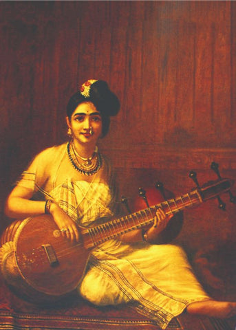 Malabar Lady with Veena by Raja Ravi Varma