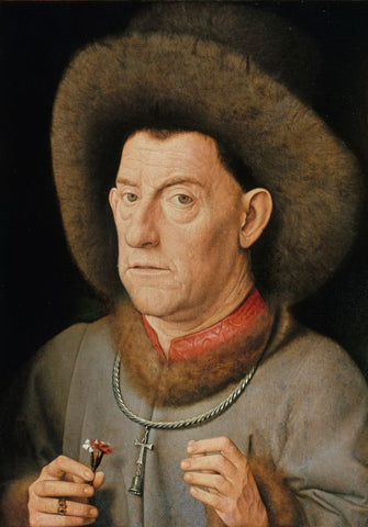 Man with pinks by Jan Van Eyck