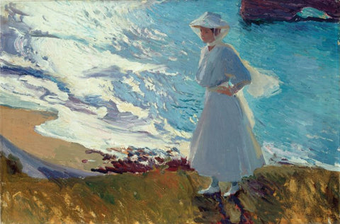 María on the Beach at Biarritz by Joaquin Sorolla