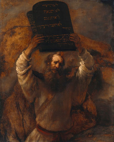 Moses with the Ten Commandments by Rembrandt