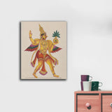 Indian Art Garuda returning with the vase of Amrita
