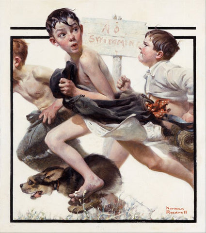 No Swimming by Norman Rockwell