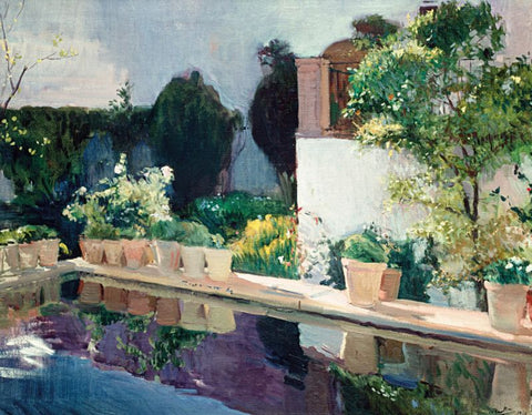 Palace of Pond, Royal Gardens in Seville by Joaquin Sorolla